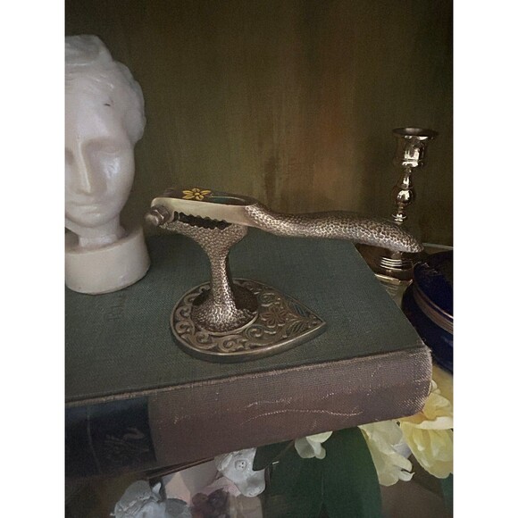 Vintage Brass Nutcracker by Tamar – Made in Israel – Hammered Brass enamel - Picture 1 of 7